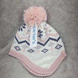 Carter's Fair Isle Trapper Hat--Winter Hat for Baby Girl Size 3-9 months *NWT*